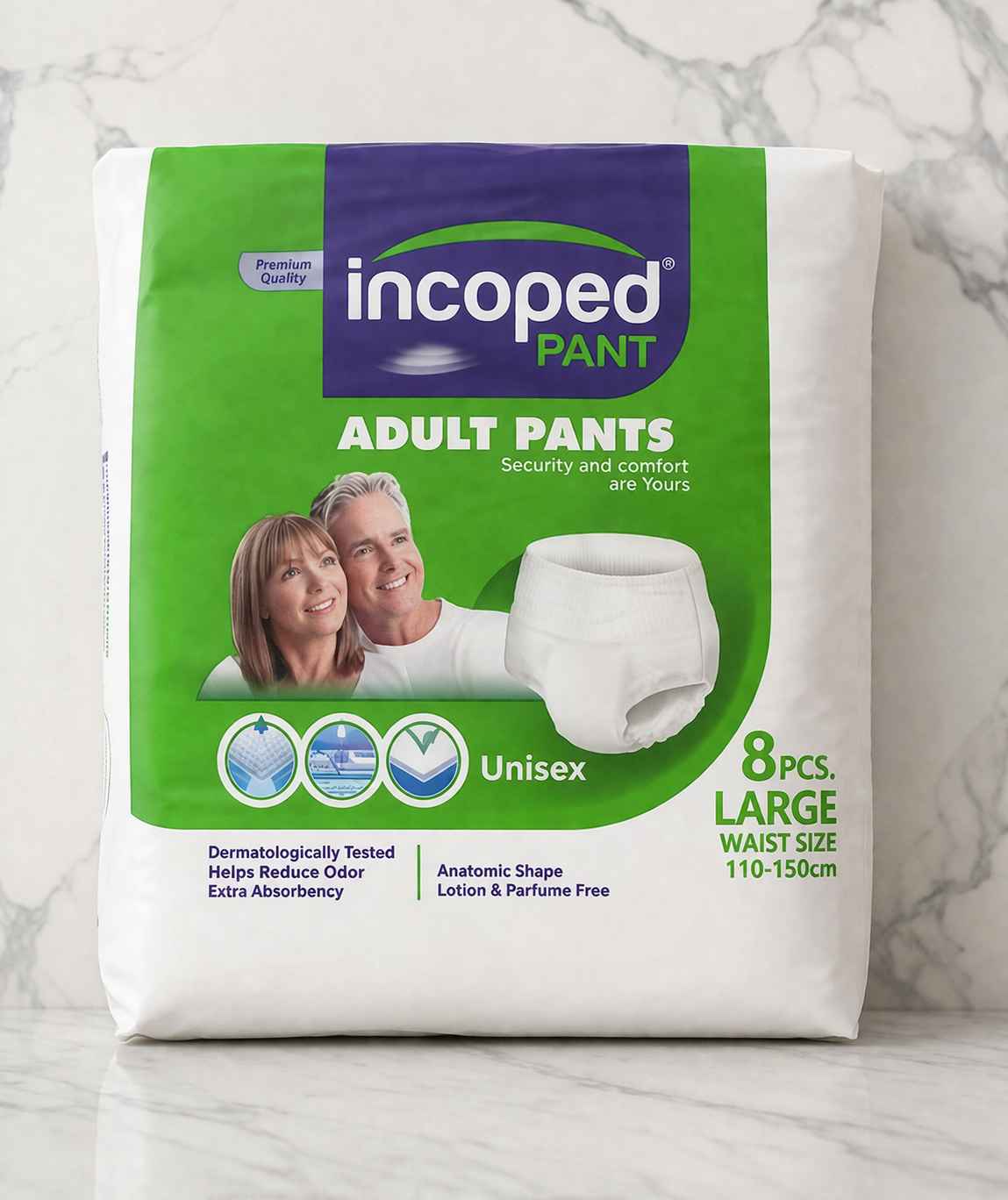 Incoped Adult Pants 8Pcs (Large)