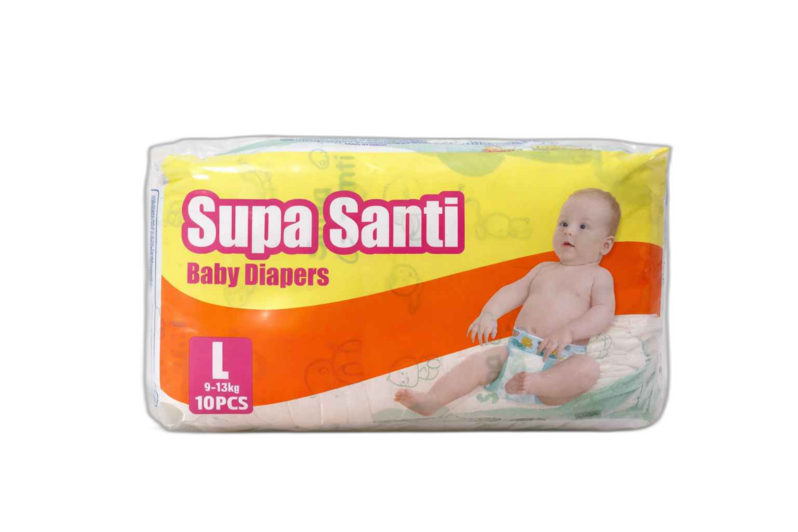 Supa Santi Baby Diapers 10'S (Lareg)