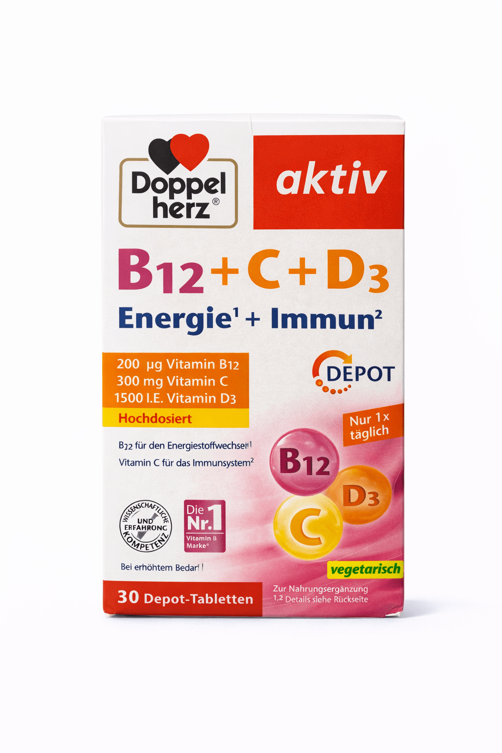 Doppel Herz Vitamin B12+C+ D3 Depot Tab 30S