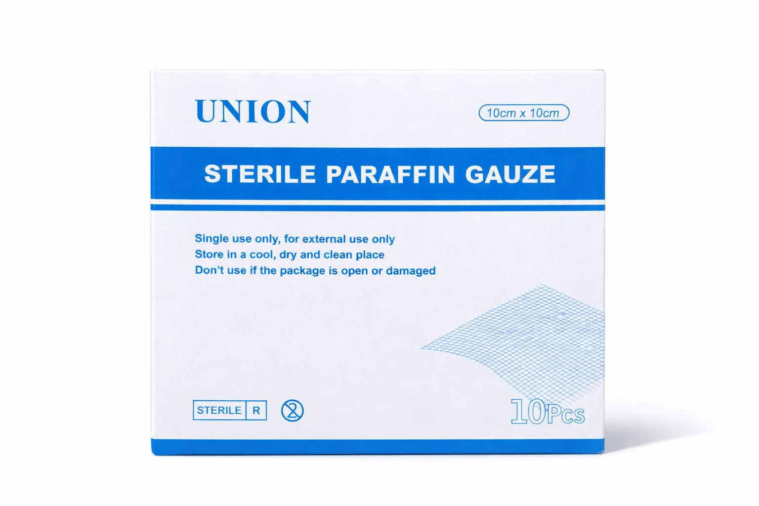 Union Sterile Paraffin Gauze10X10Cm