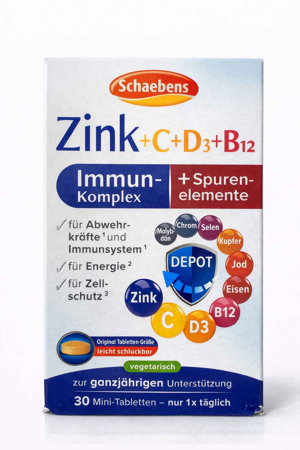 Schaebens Zinc+ Vitamin C+D3+B12 Tab 30S